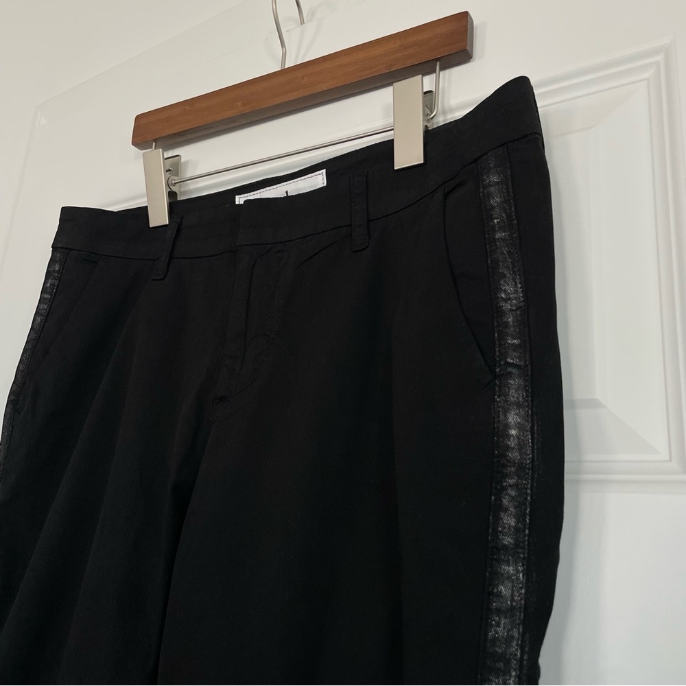 Frank & Eileen Wicklow Black Tuxedo Silver Stripe Straight Pants - Picture 3 of 6